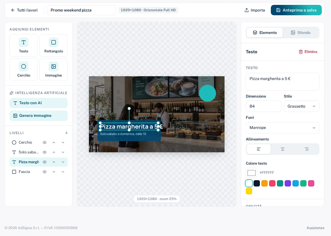 Editor di AI Studio con una grafica promozionale aperta