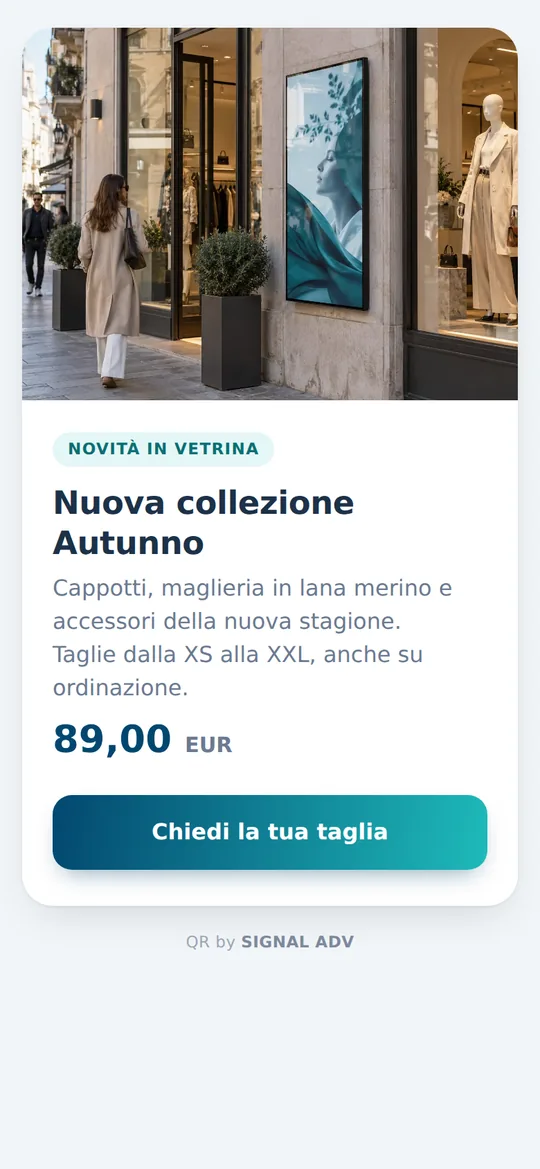 Scheda prodotto di un negozio aperta sul telefono